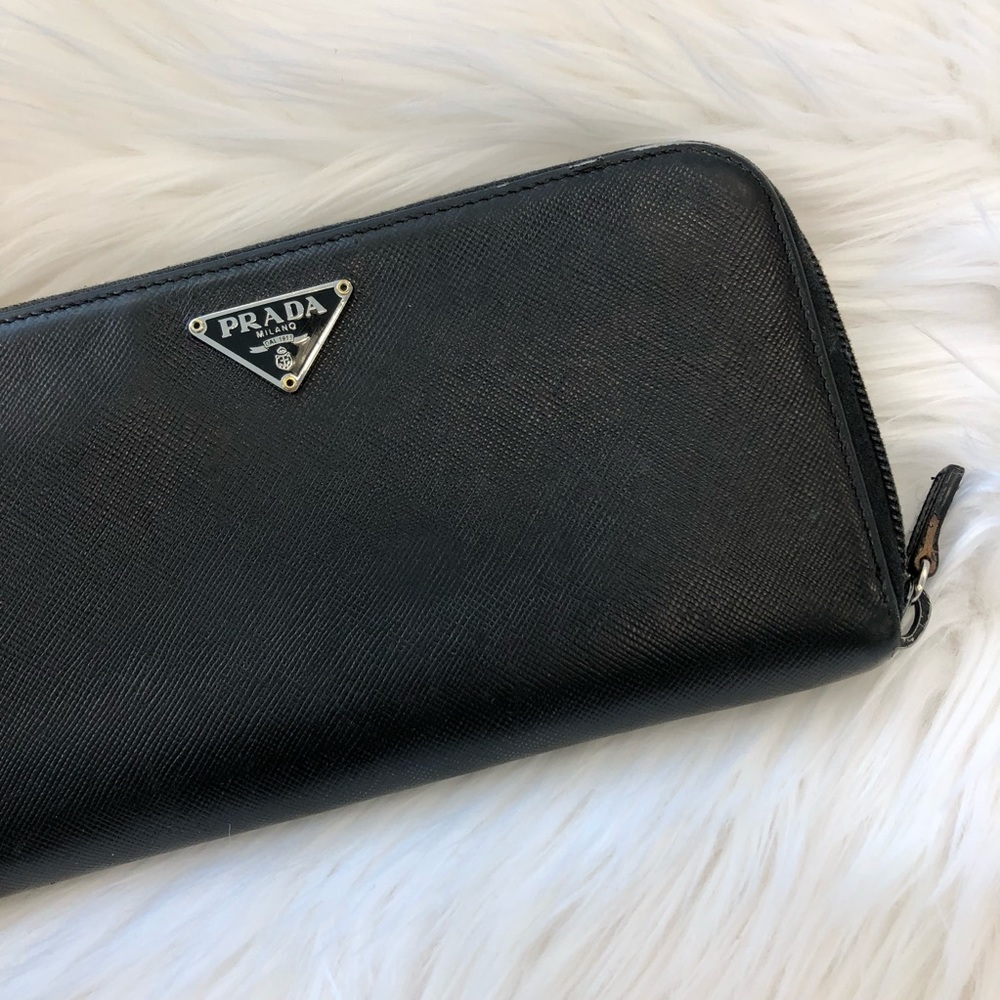Prada Saffiano Zip Wallet